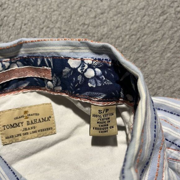 Tommy Bahama Shirt Mens Small Stripe Colorful Long Sleeve Button Up Cotton Logo - Picture 7 of 10